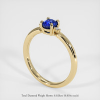 0.72 Ct. Blue Sapphire Ring, 14K Yellow Gold 2