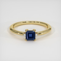 0.89 Ct. Blue Sapphire Ring, 14K Yellow Gold 1