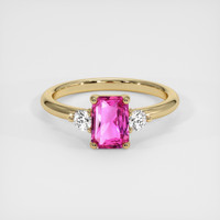 1.21 Ct. Pink Sapphire Ring, 14K Yellow Gold 1