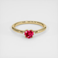 0.53 Ct. Ruby Ring, 14K Yellow Gold 1