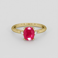 2.22 Ct. Pinkish Red Ruby Ring, 14K Yellow Gold 1
