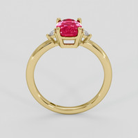 2.22 Ct. Pinkish Red Ruby Ring, 14K Yellow Gold 3