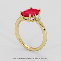 2.96 Ct. Pinkish Red Ruby Ring, 14K Yellow Gold 2
