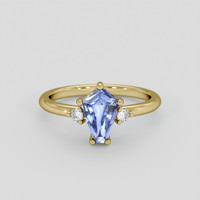 1.43 Ct. Blue Sapphire Ring, 14K Yellow Gold 1