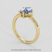 1.43 Ct. Blue Sapphire Ring, 14K Yellow Gold 2