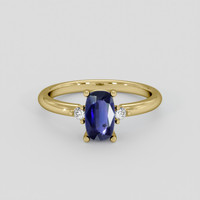 1.09 Ct. Blue Sapphire Ring, 14K Yellow Gold 1