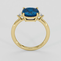 4.08 Ct. Greenish Blue Sapphire Ring, 14K Yellow Gold 3