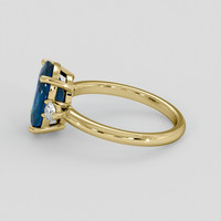 4.08 Ct. Greenish Blue Sapphire Ring, 14K Yellow Gold 4
