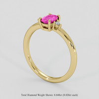 0.69 Ct. Pink Sapphire Ring, 14K Yellow Gold 2