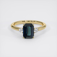 2.64 Ct. Greenish Blue Sapphire Ring, 14K Yellow Gold 1