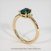 1.54 Ct. Bluish Green Sapphire Ring, 14K Yellow Gold 2