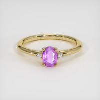 0.51 Ct. Pinkish Purple Sapphire Ring, 14K Yellow Gold 1