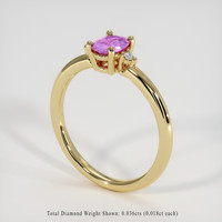 0.51 Ct. Pinkish Purple Sapphire Ring, 14K Yellow Gold 2