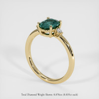 1.56 Ct. Bluish Green Sapphire Ring, 14K Yellow Gold 2