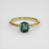 1.22 Ct. Green Sapphire Ring, 14K Yellow Gold 1