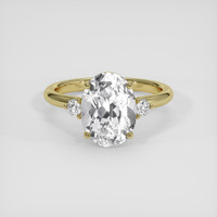 4.26 Ct. White Sapphire Ring, 14K Yellow Gold 1