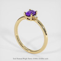 0.91 Ct. Purple Sapphire Ring, 14K Yellow Gold 2