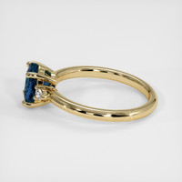 1.00 Ct. Greenish Blue Sapphire Ring, 14K Yellow Gold 4