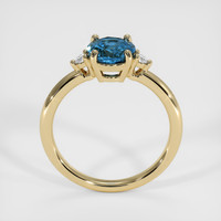 0.97 Ct. Greenish Blue Sapphire Ring, 14K Yellow Gold 3