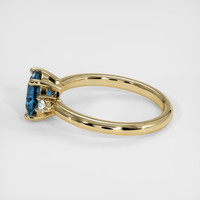0.97 Ct. Greenish Blue Sapphire Ring, 14K Yellow Gold 4