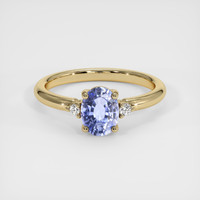 1.15 Ct. Blue Sapphire Ring, 14K Yellow Gold 1