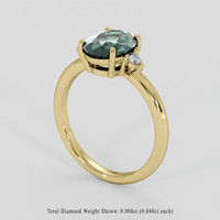 2.25 Ct. Bluish Green Sapphire Ring, 14K Yellow Gold 2