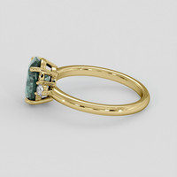 2.25 Ct. Bluish Green Sapphire Ring, 14K Yellow Gold 4