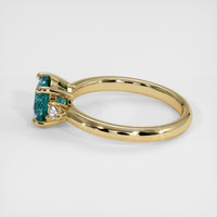 1.04 Ct. Bluish Green Sapphire Ring, 14K Yellow Gold 4