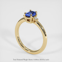 0.49 Ct. Blue Sapphire Ring, 14K Yellow Gold 2