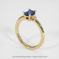 0.51 Ct. Blue Sapphire Ring, 14K Yellow Gold 2