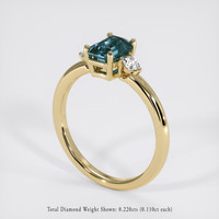 1.80 Ct. Bluish Green Sapphire Ring, 14K Yellow Gold 2