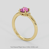 1.06 Ct. Purplish Pink Sapphire Ring, 14K Yellow Gold 2