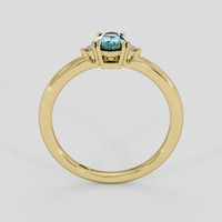 0.46 Ct. Greenish Blue Sapphire Ring, 14K Yellow Gold 3