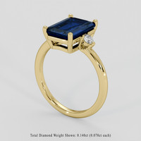 3.52 Ct. Blue Sapphire Ring, 14K Yellow Gold 2