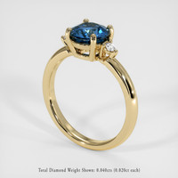 1.08 Ct. Greenish Blue Sapphire Ring, 14K Yellow Gold 2
