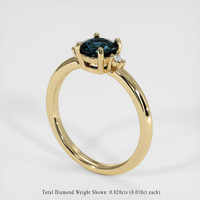 0.65 Ct. Greenish Blue Sapphire Ring, 14K Yellow Gold 2