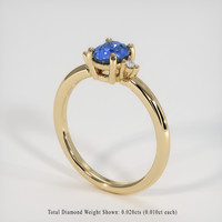 0.58 Ct. Blue Sapphire Ring, 14K Yellow Gold 2