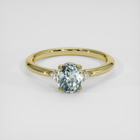 1.02 Ct. Bluish Green Sapphire Ring, 14K Yellow Gold 1