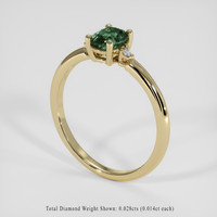 0.84 Ct. Greenish Blue Sapphire Ring, 14K Yellow Gold 2