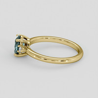 0.90 Ct. Greenish Blue Sapphire Ring, 14K Yellow Gold 4