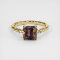 2.02 Ct. Orangish Brown Sapphire Ring, 14K Yellow Gold 1