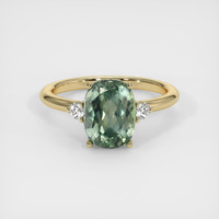 3.64 Ct. Green Sapphire Ring, 14K Yellow Gold 1