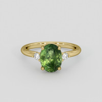 2.84 Ct. Yellowish Green Sapphire Ring, 14K Yellow Gold 1
