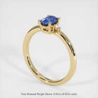 0.86 Ct. Sapphire Ring, 18K Yellow Gold 2
