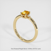 0.63 Ct. Sapphire Ring, 18K Yellow Gold 2
