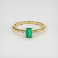 0.41 Ct. Emerald Ring, 18K Yellow Gold 1