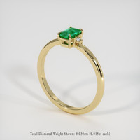 0.41 Ct. Emerald Ring, 18K Yellow Gold 2