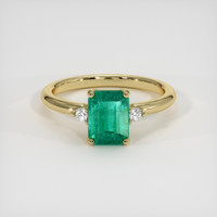 1.64 Ct. Emerald Ring, 18K Yellow Gold 1