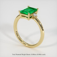1.33 Ct. Emerald Ring, 18K Yellow Gold 2