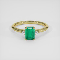 1.03 Ct. Emerald Ring, 18K Yellow Gold 1